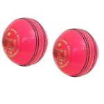CW League Special Seasoned Cricket Leather Ball Pack of 2 Pink Leather 4 Part Ball