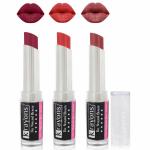Krayons Ultimate Moisturizing Matte lipstick Waterproof Long lasting Indian Red Plum Pink Haze Nude 3.5gm Each Combo (Pack of 3)