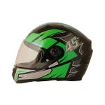 Sage Square Proud 45 Full Face Graphic Helmet (ISI Certified ) Clear Visor (L, Black Glossy - Green)