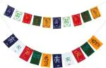 PARTY MIDLINKERZ Tibetan Prayer Multicolor Polyester Car Window Flag - Pack Of 2