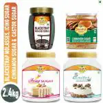 Dhampur Green Baking Essentials Varity Pack 2.4 kg, Cinnamon Sugar 325g Castor Sugar & Icing Sugar 800g each, Blackstrap Molasses 500g