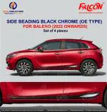 FALCON CAR DOOR SIDE BEADING IN BLACK & SILVER CHROME FOR BALENO 2022 ONWARDS