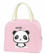 WEEL ZONE Panda Pink Portable Insulated Lunch Bags Thermal Cooler Tote Bag Picnic Organizer Portable and Reusable Lunch Bag for Women Work, Student, Kids, Lunch Box