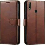 Juberous Flip Cover for Asus Zenfone Max Pro M2 | Magnetic Closurer| PU Leather Magnetic Wallet Back Cover Case (Brown)