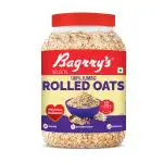 Bagrry’s 100% Jumbo Rolled Oats 1.2kg Jar | Whole Grain Rolled Oats with High Fibre, Protein | Non GMO | Healthy Food with No Added Sugar | Diet food for Weight Management | Premium Rolled Oats | Nutritious & Healthy Breakfast Cereal