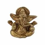 GURU JEE Brass Idol Lord Ganesha Small Statue Long Ear Ganpati Bappa Ganesh Ji Murti for Pooja Mandir Temple Gifts Showpiece