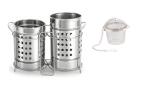 BLUE WONDER Stainless Steel Twin Cutlery Holder Racks With Stainless Steel Green Tea Filter and (Multicolour, Pack of 2)