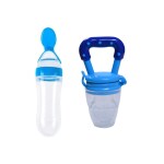 KUPEPE Newborn Baby Feeding Bottle & Fruit and Juice Feeder with Cover (Pack of 2) Feeder (Blue)