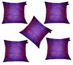 Lushomes Economic Purple cushion cover 16x16, Faux Silk Cushion Cover, sofa cushion covers, sofa pillow cover (Set of 5, 16x16 Inches)