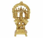Kartique Decorative Brass Vishnu with Sridevi Bhudevi Idol - 3.5 inch (2 pcs)