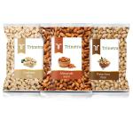 Trinetra Badam 500g, Kaju 500g, Pista 500g Combo Pack 1500g