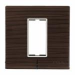 CONA 10808 Status Axis Horizontal 8 Modular Plate with Blue LED Indicator, Nat. Wood - Pack of 2|8 Module Switch Plates|Cover Plate|8M Polycarbonate Switch Frame