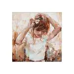 Random Printed Multicolor Beautiful Lady Art Canvas Painting