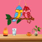 DRAVY HANDICRAFTS Hanging Birds Couple For Garden Balcony Hall Room Wall Decor Item For Home Gifts