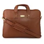 Probus 15.6 Inch Brown Leather Laptop Messenger Bag With Shoulder Strap Laptop Sleeve/Cover (Brown, 15.6 inch)