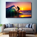 Love Creation 12x18 Size poster print for creative wall art- ride-the-waves-7267(Non Sticker)