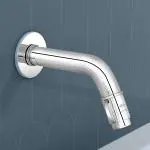 Plantex Pure Brass MAG-1201 Mouth-flow Swan Neck Bib Cock Water Tap with Teflon Tape & Brass Wall Flange with 7-Year Warranty (Mirror Chrome)