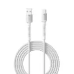 Portronics Konenct X USB to Type C Cable with 3A Output, Fast Charging & Data Transfer, Nylon Braided, Aluminium Alloy Shell, 1M Length compatible with Type C Smartphones(White)