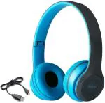 G2L NEW PRICE Over Ear HiFi Sound Deep Bass Lightweight Headphone 10 Hours Playback Bluetooth Headset (Blue, On the Ear)