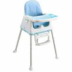 Sunbaby Blue Mealtime 3 In 1 Baby High Chair With Feeding Tray And Safety Protection Belt