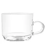 SHG ENTERPRISE Roma Glass Green Tea and Coffee Cup with Saucer, 210 ml - Cups-6 & Saucers-6 Pack