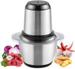 JASANI 2L Electric Meat Grinders with Bowl for Heavy Kitchen Food Chopper, Meat, Vegetables, Onion Slicer Garlic Slicer Dicer Food Processor (Stainless Steel)
