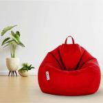 Macca Faux Leather Red Bean Bag Filled With Beans - Xx-Large