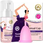 Mom & World Natural Intimate Foaming Feminine Hygiene Wash, 120 ml + Reusable Menstrual Cup (Small)
