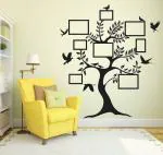 Lanstick Vinyl Multicolor Crazy Family Memory Photo Frame Tree Self Adhesive Wall Sticker 36 inch