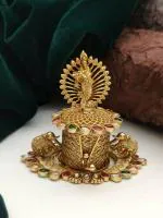 Denique Sindoor Box Gold Plated Sidoor Box Krishna Kempu Gold sindoor box/Wedding Gift