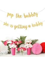 Festiko Gold Glitter Pop The Bubbly Shes Getting A Hubby Banner, Bachelorette, Engagement, Bridal Brunch, Bachelorette, Mimosa Bar, Wedding Shower, Bride