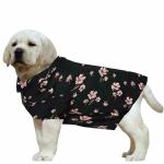 Western Era Super Soft Trendy Printed Shirt , Ultra Comfort Dog Apparel, Cotton Printed Breathable Basic Vest Dog Shirt, Cute Lightweight Thin Shirt For Your Furies (Medium - 18 inch) (Black Flower Print)