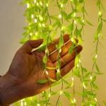 Desidiya Artificial Leaf Curtain Led String Light, 200 Leds, 8 Modes, Remote Control, Adjustable Brightness, Usb Plug, Perfect For Bedroom, Garden, Birthday & Festive Decor (10X3Feet, Green Color)