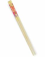 Rack Jack reusable wooden bamboo chopsticks - floral rose pink - 1 pair