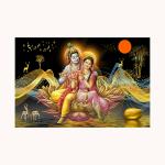 Dharvika Innovations Design 8 Vinyl Radha Krishna Poster Big Size Sparkle Coated Self Adhesive Waterproof Painting Without Frame - 24 X 36 Inch