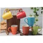 TMF Stylish Coffe MC Chawni Ceramic Coffee Mug (350 ml, Pack of 6)