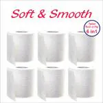 Clemmy 2Ply Disposable Toilet Paper Roll Toilet Tissue Paper/Toilet Roll/Tissue Roll Toilet Tissue Paper Roll, Bathroom Tissue, 100% Natural - Pack of 6 (160Pulls Per Roll, 960Sheets)