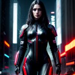 Love Creation A4 Size poster print for creative wall art- cyberpunk-woman-5535( Sticker)