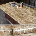 SOJITRA EXPORT 60 cm Brown Marble Contact Paper Marble Countertop Peel and Stick for Kitchen Wallpaper Adhesive Marble Vinyl Countertop Paper Waterproof Removable Wallpaper for Cabinets Drawers Desk[200x60 cm] Removable Sticker (Pack of 1)