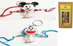 Kavim Kids RA 22369 Plastic (PVC) Rakhi, Book Set (Doremon and Mickey Kids Light rakhi with one pocket Hanuman Chalisa)