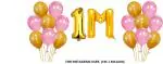 RG Accessories Gold, Pink Solid 1 Million Foil Balloon (Pack Of 62)