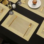 HomeCloud Gold Polyvinyl Chloride Place Mats 45.0 Centimeter 30.0 Centimeter Gold
