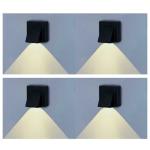 Gesto Wall Lights - 5W IP65 Waterproof Wall Lamp, 1 Way Exterior Wall Light |Upside Downside Light for Balcony |Outdoor Wall Lights for Elevation, Porch,Garden & Patio Lights -(Warm White)-Pack of 4