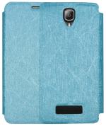 Heartly Lenovo A2010 Leather Power Blue Back Case Cover