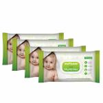 Bodyguard Baby Wet Wipes with Vitamin E & Aloe Vera Pack of 4 - 72 Wipes Each