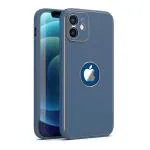 HILLS & MILES Logo View Compatible with Apple iPhone 12 6.1 inch Slim Premium Classic Luxury Elegant Thin Back Case (PU Leather Blue Mobile Cover )