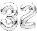 Party Midlinkerz Aluminium 16 inch Silver 32nd Birthday and Anniversary Celebration Foil Balloons