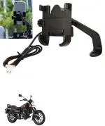 Znee Smart Aluminum bike mobile holder With Charger For Avenger 220 Street Bike Mobile Holder  (Black)