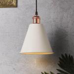Homesake Industrial White Guard Metal Bulb Iron Cone Vintage Hanging Ceiling Pendant Light Edison Filament Holder Decorative Lamp Shade (Rose Gold)