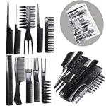 Jgsg Set Of 10 Pcs Professional Hair Cutting & Styling Comb Kit